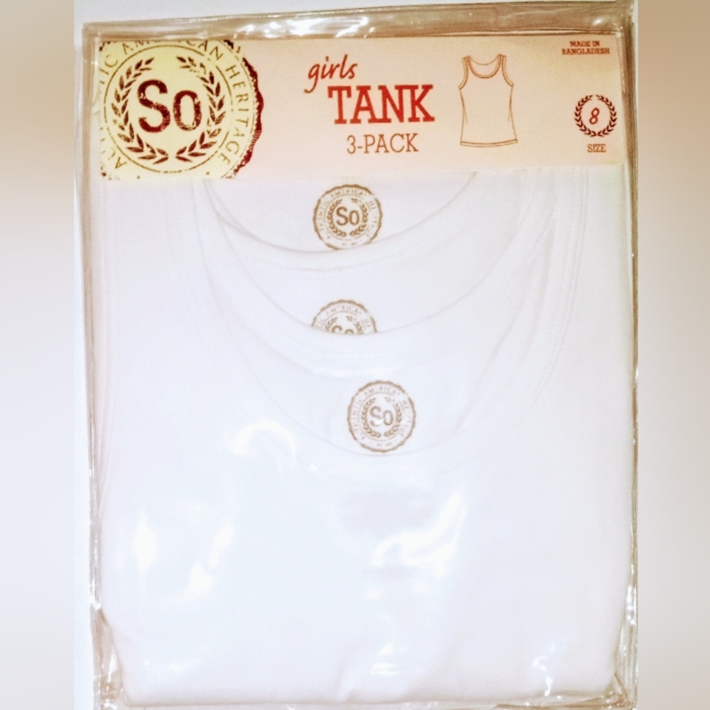 SO White Kids Tank Tops - 3 Pack - Picture 2 of 3